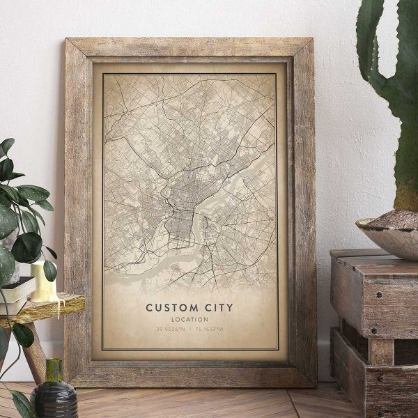 Vintage Custom City Map Print