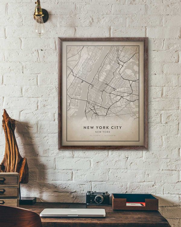 Vintage New York City Map Print
