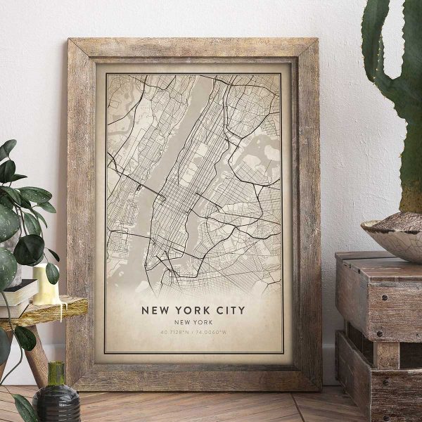 Vintage New York City Map Print
