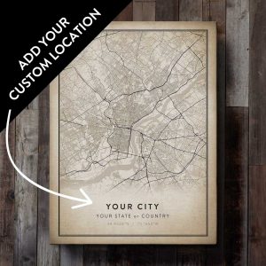 Vintage Custom City Map Art
