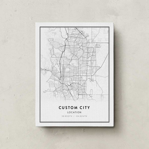 Modern Custom City Map Canvas