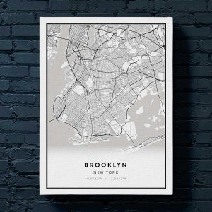 Modern Brooklyn Map Canvas