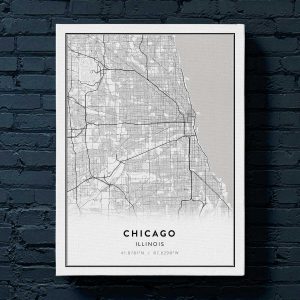 Modern Chicago Map Canvas