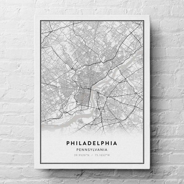 Modern Philadelphia Map Canvas