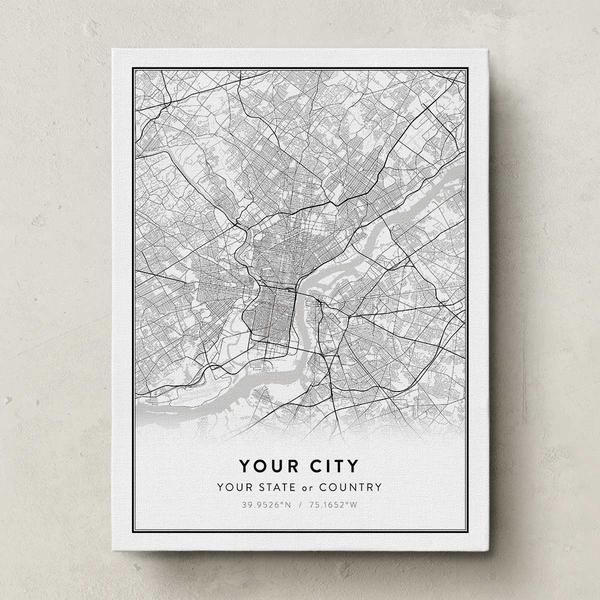 Modern Custom City Map Art
