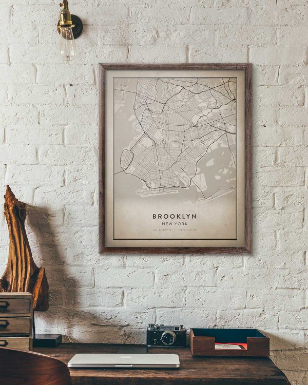 Vintage Brooklyn Map Print